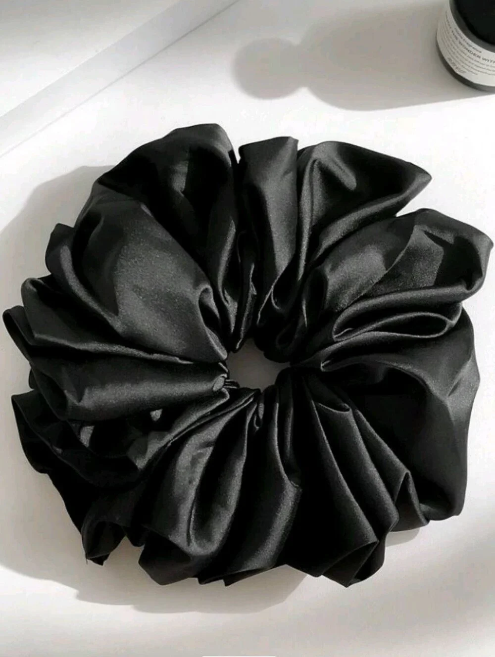 NEW! Chic Black Satin Oversized- Huge Hair Scrunchie - Women Accessories